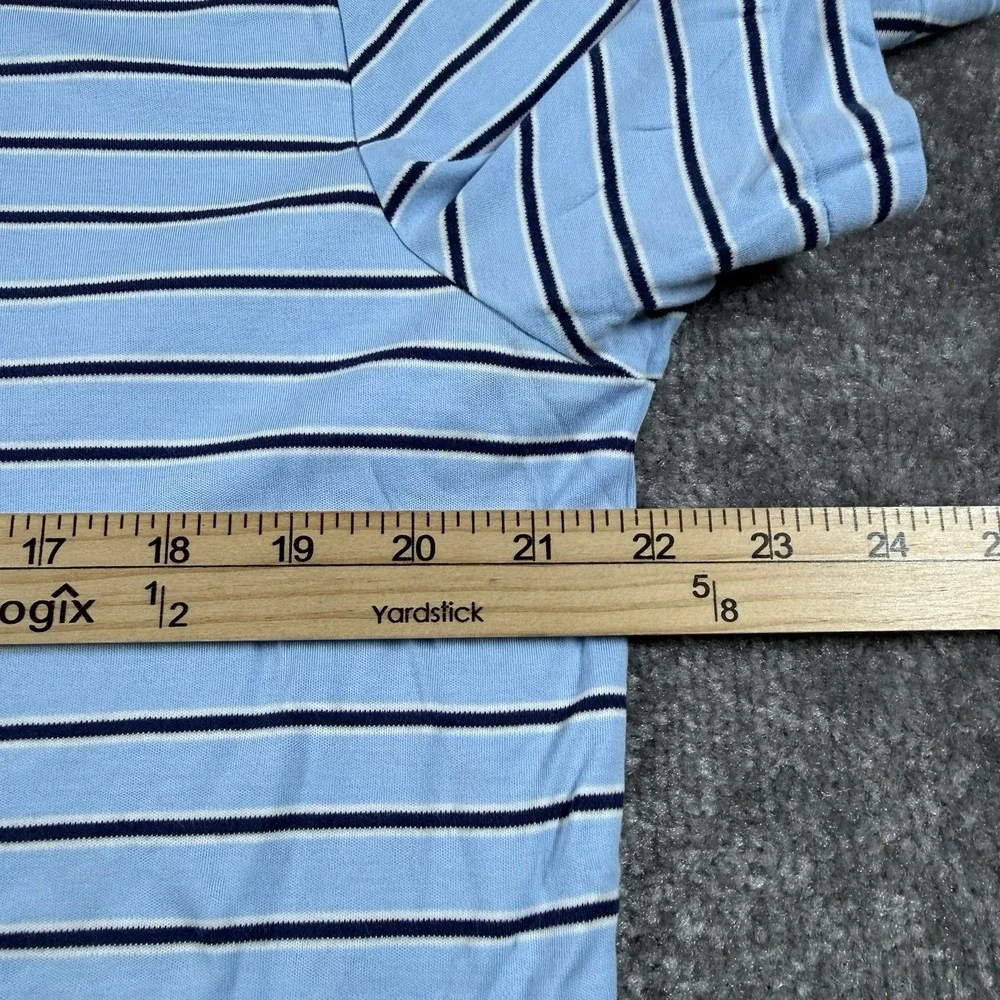 Polo Ralph Lauren Shirt Men's Medium Blue Striped Short Sleeve Knit